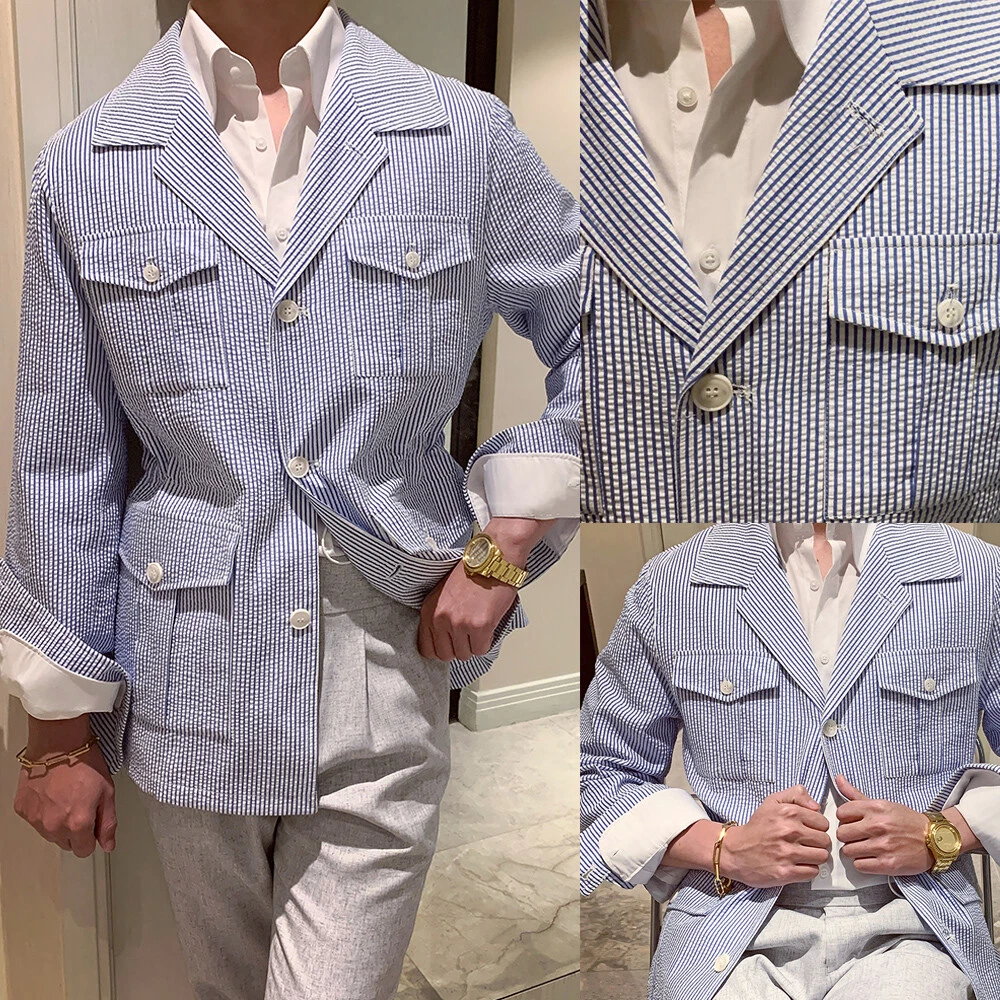 Mens clearance seersucker jacket