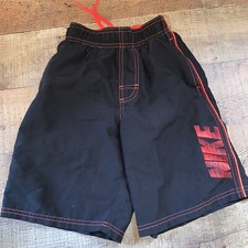 Nike Black Logo Swim Trunks Summer Beach Small Boys 5 521