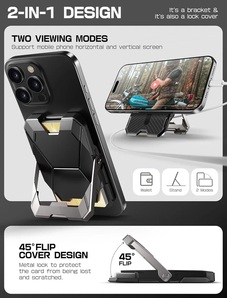 i-Blason para Cartera MagSafe con Soporte Cartera Magnética para iPhone 16/15/14/13/12 Foto 4 de 4