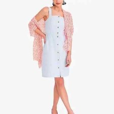 J. Crew blue + white Seersucker Striped Sleeveless  Sheath Dress, sz 8, NWT