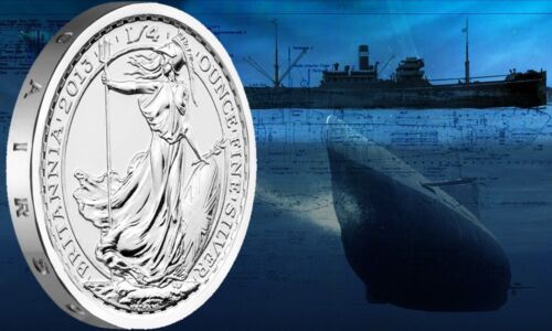2013 Royal British Mint - S.S. Gairsoppa Britannia Shipwreck 1/4 oz Silver Coin - 第 1/1 張圖片