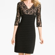 Adrianna Papell Lace Bodice BLACK SIZE 2 #113 #357 NWT 