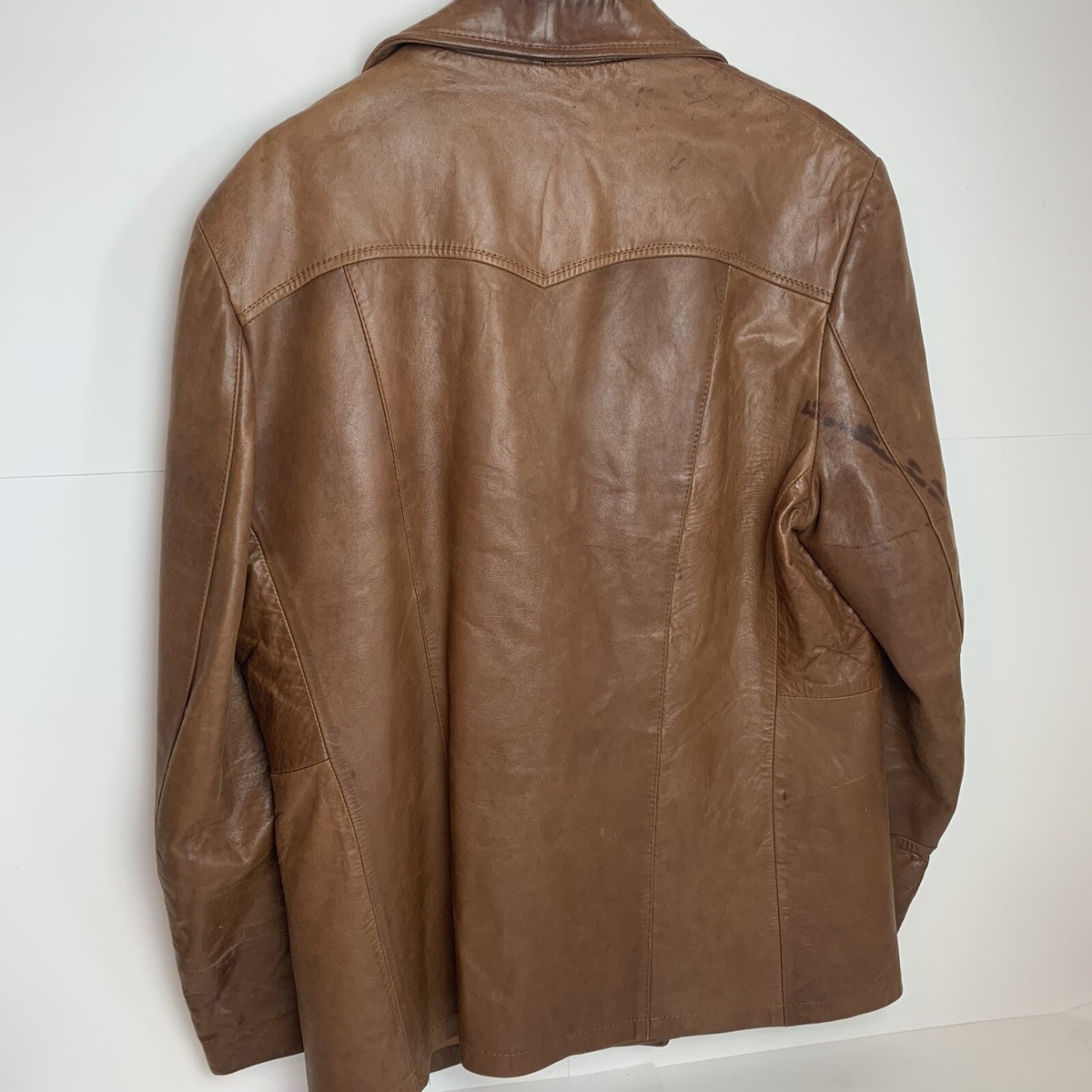 Vintage Remy Leather Fashions Brown Leather Satin Lined Vintage Remy Leather Fashions Brown Leather Satin Lined