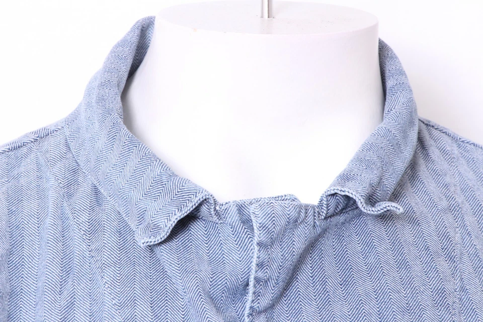 Vtg Universal USA Blue Herringbone Coveralls Button Up Vtg SS Overall Mens 56 RG - Image 2 of 4