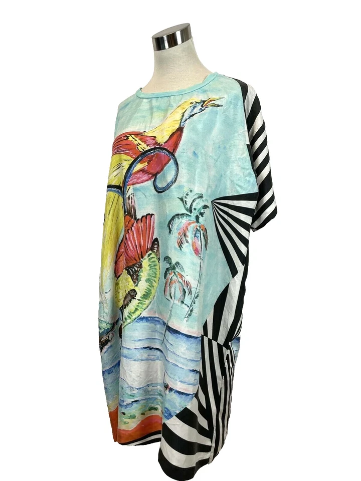 Женское шелковое платье-рубашка Walter Van Beirendonck с коротким рукавом размер S - Изображение 2 из 4