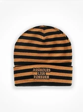 ASSHOLES*S LIVE FOREVER (ALF) - WINTER HAT - BLACK/GOLD Official Logo Stitch