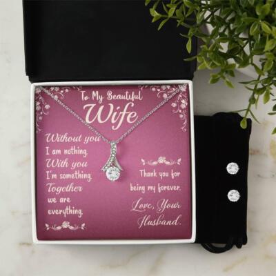 Dazzling Allure Set: Necklace & Clear CZ Earrings - US Shipping in 2-5 Days