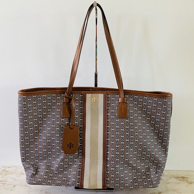 tory burch gemini link tote brown