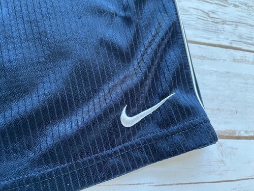 NIKE SHIMMER SWOOSH ATHLETIC BASKETBALL SHORTS NAVY BLUE YOUTH MEDIUM EUC - Picture 3 of 6