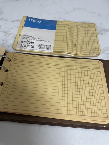 Vintage unbenutzt braun & gold Ringbuch Buch mit ungeöffneten Nachfüllseiten - Bild 7 von 11