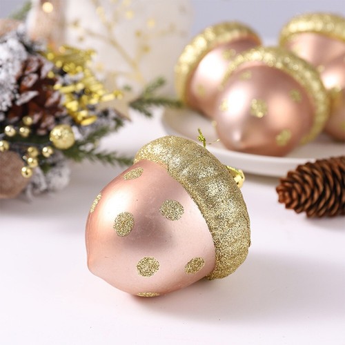 Ornements De Noël Animaux 3D En Résine - Forme Gland Avec Pomme De Pin, Déco Sapin Et Intérieur