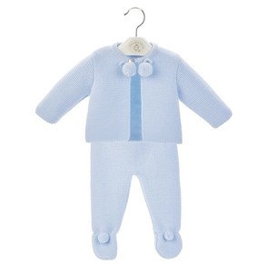 baby boy blue knitted outfit