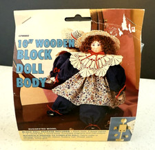 10" Wooden Block Doll Body  Item CPW6002  Made In Taiwan R.O.C.  New/Sealed