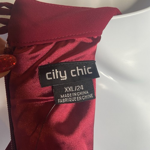 City Chic Plus Size Sleeveless Class Jumpsuit in Currant, Size XXL US 24 NWT - Picture 5 of 8