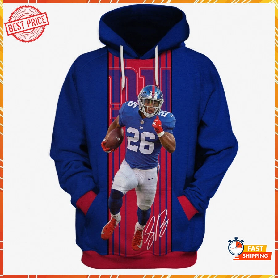 Menu0026#039;s New York Giants Saquon Barkley #26 Signed Hoodie 3D All Over  Print | eBay