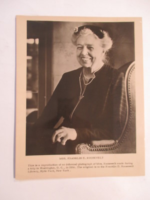 MRS. FRANKLIN D. ROOSEVELT 8 x 10 PHOTO