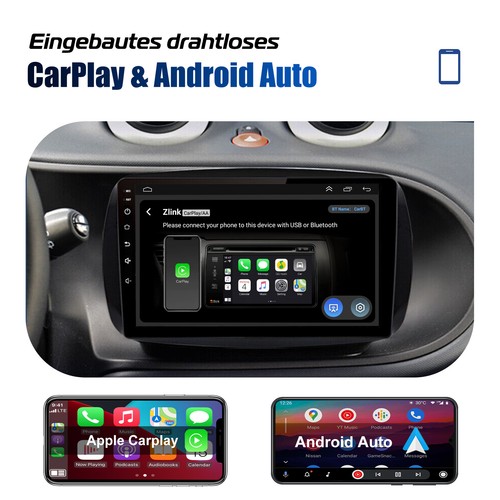 Für Smart Fortwo 453 14-19 9" Autoradio Android 13 CarPlay GPS Nav RDS BT 4+64GB - Bild 7 von 15