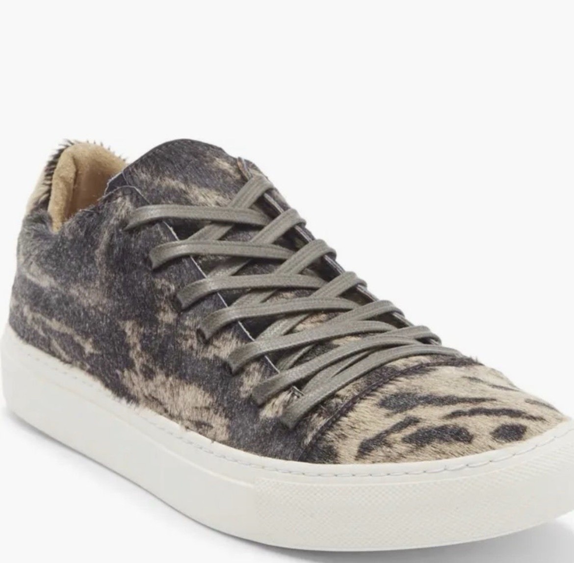 John Varvatos Reed 315 Low Top Sneaker in a leopard print calf hair Size 10 NWT