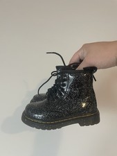 Toddler Size 7 Black Glitter Dr. Martens
