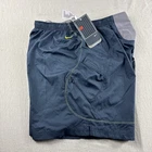 Nike Lined Shorts Mens L Blue Swim Trunks Water Repellent 6” Zip Pocket Pool NEW