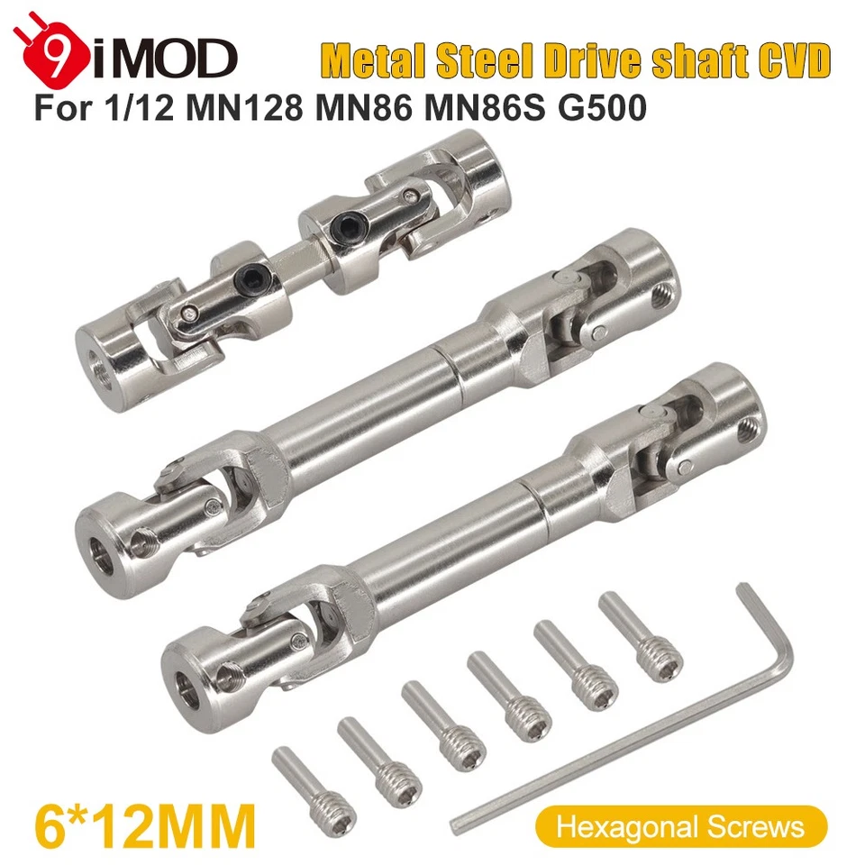 Metal Drive Shaft CVD Steel 6x12mm Hex Screws für  MN1/12 MN128 MN86 MN86S Cars - Bild 3 von 4
