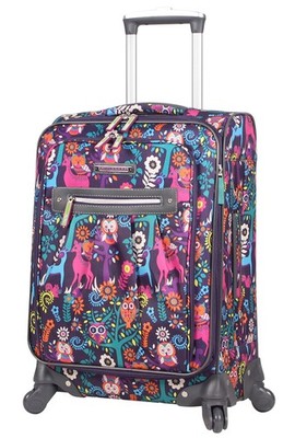 Carry On Expandable Design Pattern Luggage With Spinner Wheels For Woman 