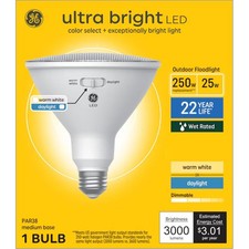 GE Ultra Bright 250 -Watt EQ PAR38 Color-changing Medium screw base E26 Dimmable