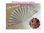 100 Pcs Plastic Flower Tubes Spikes Insert Posy Pics ~ Cake decorating/Floral