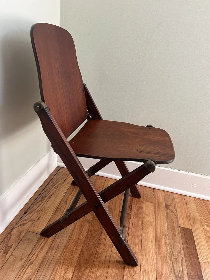 Vintage American Seating Co. Folding Wooden Chair with /Metal - Image 3 of 4