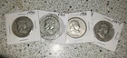 Lot Of 4 Franklin Half Dollars 90% Silver 1951 1952 1953 1954 Dates Bullion