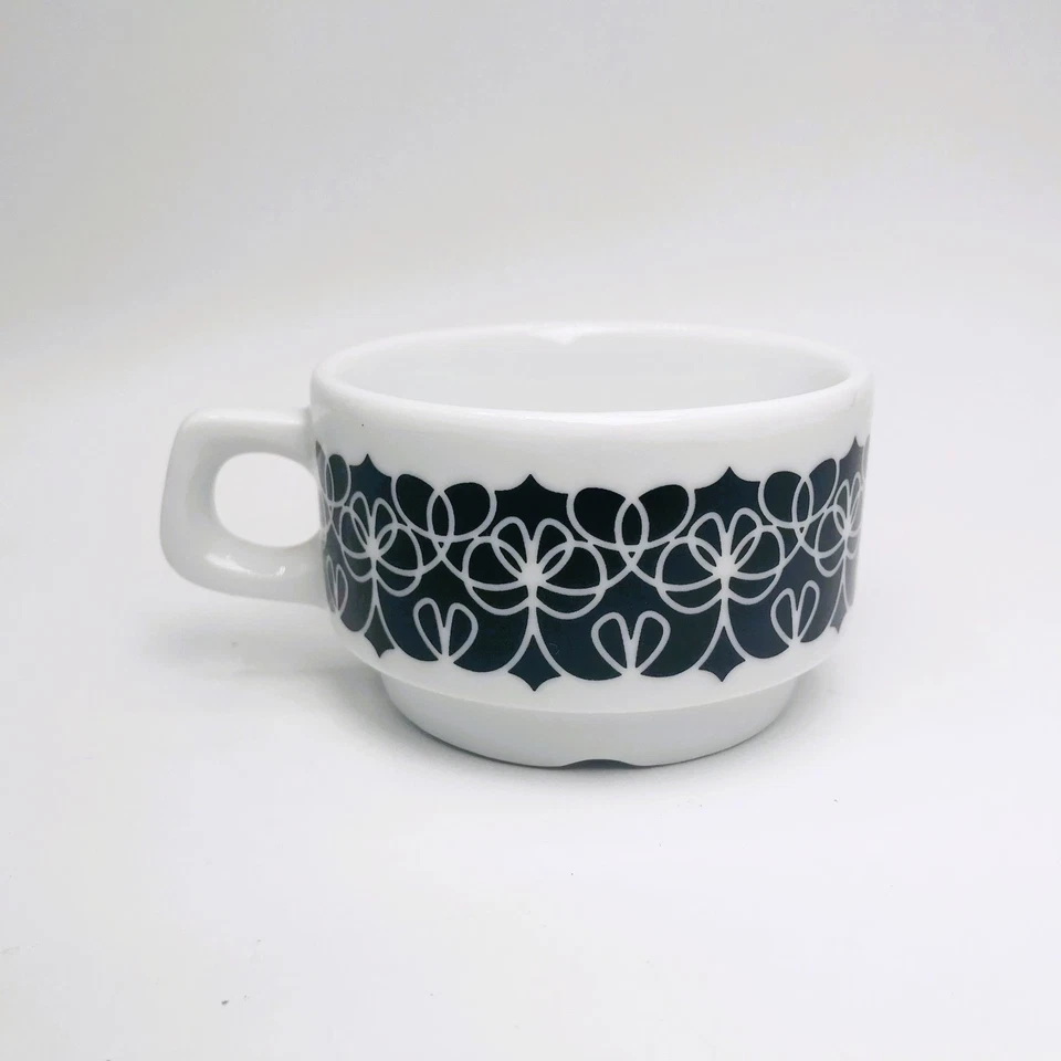 notNeutral Mocha Cup & Saucer Espresso Set - Black Floral Pattern - Set of 4 - Image 4 of 4