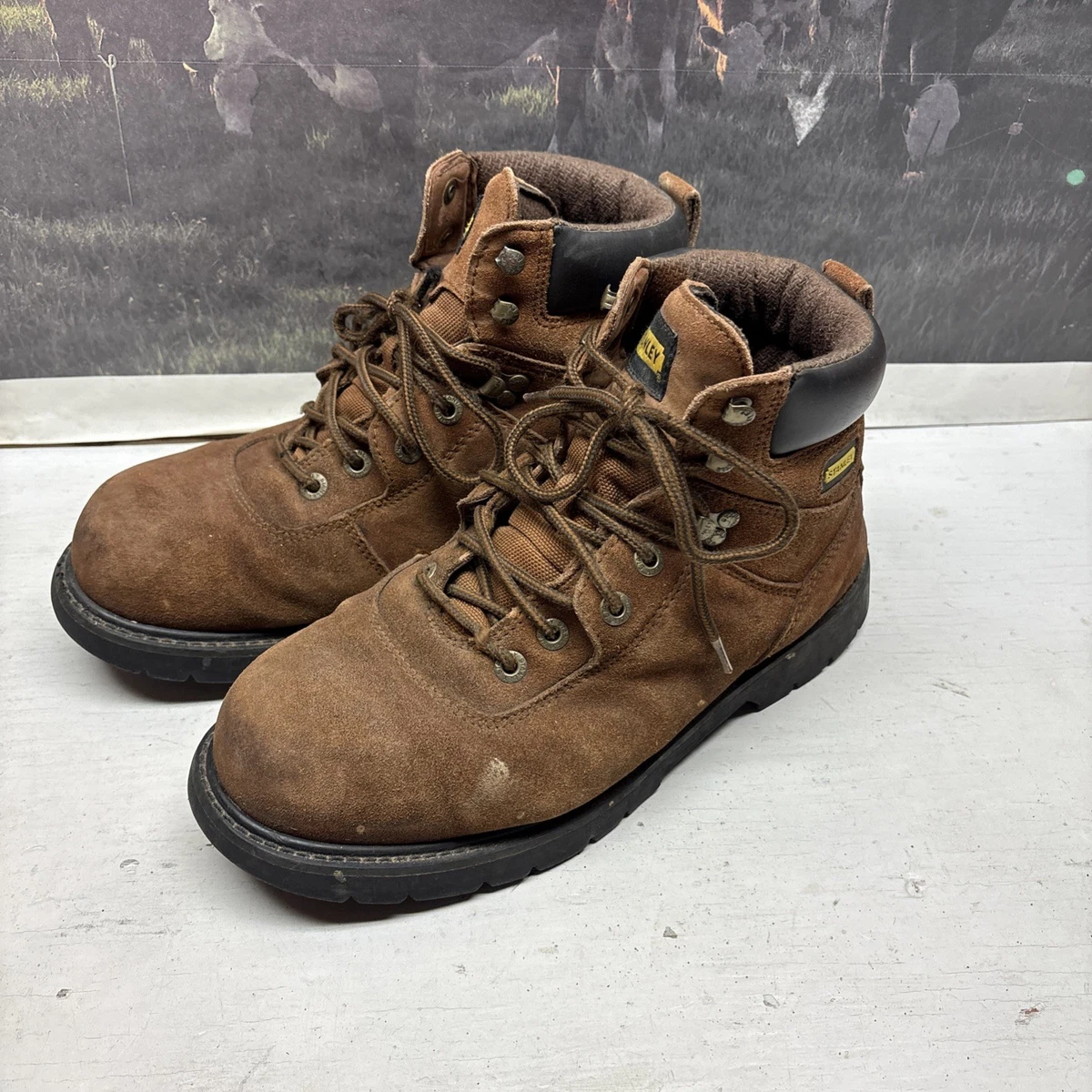 Stanley Men\'s Brown Leather Boots Size 7.5 Stanley Brown Western Boots for Men for Sale | Shop New  main image 4