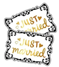  Decorative Car Magnet for Honeymoon or Wedding, Just Married, 14 x 9.5-Inch, 
