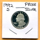 Gem 1992-S Proof Cameo Silver Washington Quarter - Free Shipping