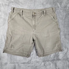 Carhartt Shorts Mens 40 Brown Carpenter Work Wear Canvas Tool Mid Rise B147 LBR