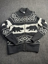 Old Navy Men's Fair Isle Zip-Front Cardigan Sweater in BlackJack Size M