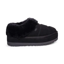 UGG TAZZLITA BLACK SUEDE SHEARLING LINED PLATFROM WOMEN'S SLIPPERS SIZE US 9 NEW
