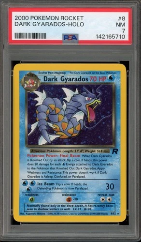 Pokemon Dark Gyarados Team Rocket Unlimited Holo Rare #8 PSA 7