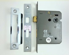 Bathroom 3 Lever Mortice Door Locks Fire Rated CE BS Rated 2.5" or 3" Reversible