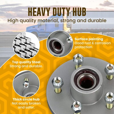 #ad #ad Trailer hub kit 5 lug 4.5 Galvanized 13 8×1 1 16 3500LB AXLE with Nutamp; Washer $50.00