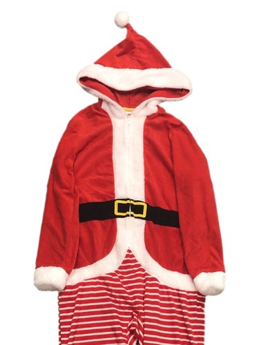 Womens Plush Red Santa Claus Hoodie Christmas Pajama Sleeper Union Suit - Picture 2 of 2