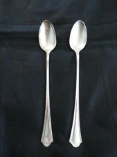 2 Oneida Community VERNON aka ASHLEY Par Plate ICE TEA SPOONS - 7 3/8"