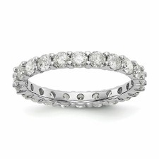1.50Ct Round Cut Diamond White Gold Finish Anniversary Band Simulated in Size 6