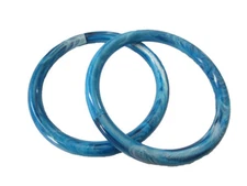 Pair of Vintage 5" Round Plastic Handbag Purse Handles Craft Macrame Crochet