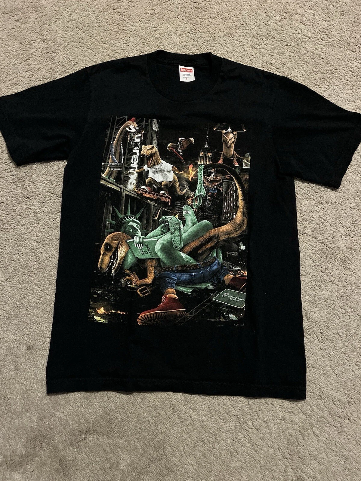 Tee shirt Supreme T Rex X Large noir neuf S/S 2023