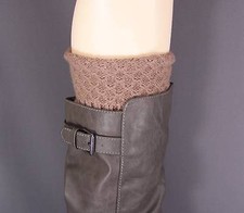 brown textured ribbed sweater knit boot cuffs leg toppers welly warmers socks