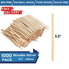 1000 Natural Wooden Coffee Stirrers 5.5" / 7" Eco Friendly Hot Drink Stirrers