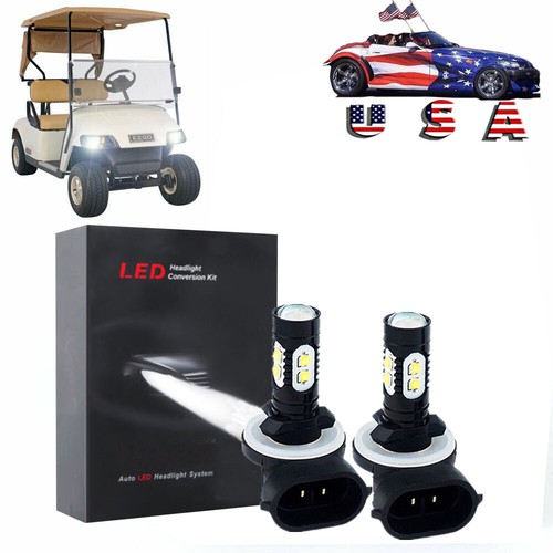 2pc Cart Light halogens Replacement LED Headlight Bulbs Fit EZGO (1994