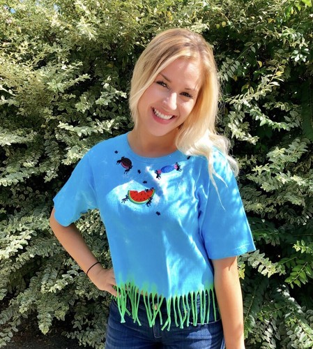 Tie-Dye Fringe Crop Top Summer Picnic 