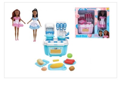  Fashion Doll with Mini Kitchen Playset 